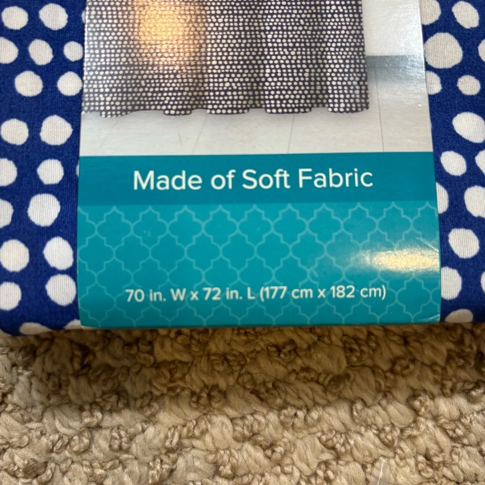 Brand new in Package Comfort Bay Brand Blue and White Fabric Shower‎ Curtain